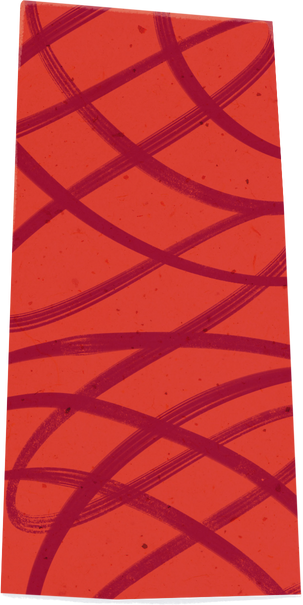 Scribbled Red Rectangular Paper Cut-out